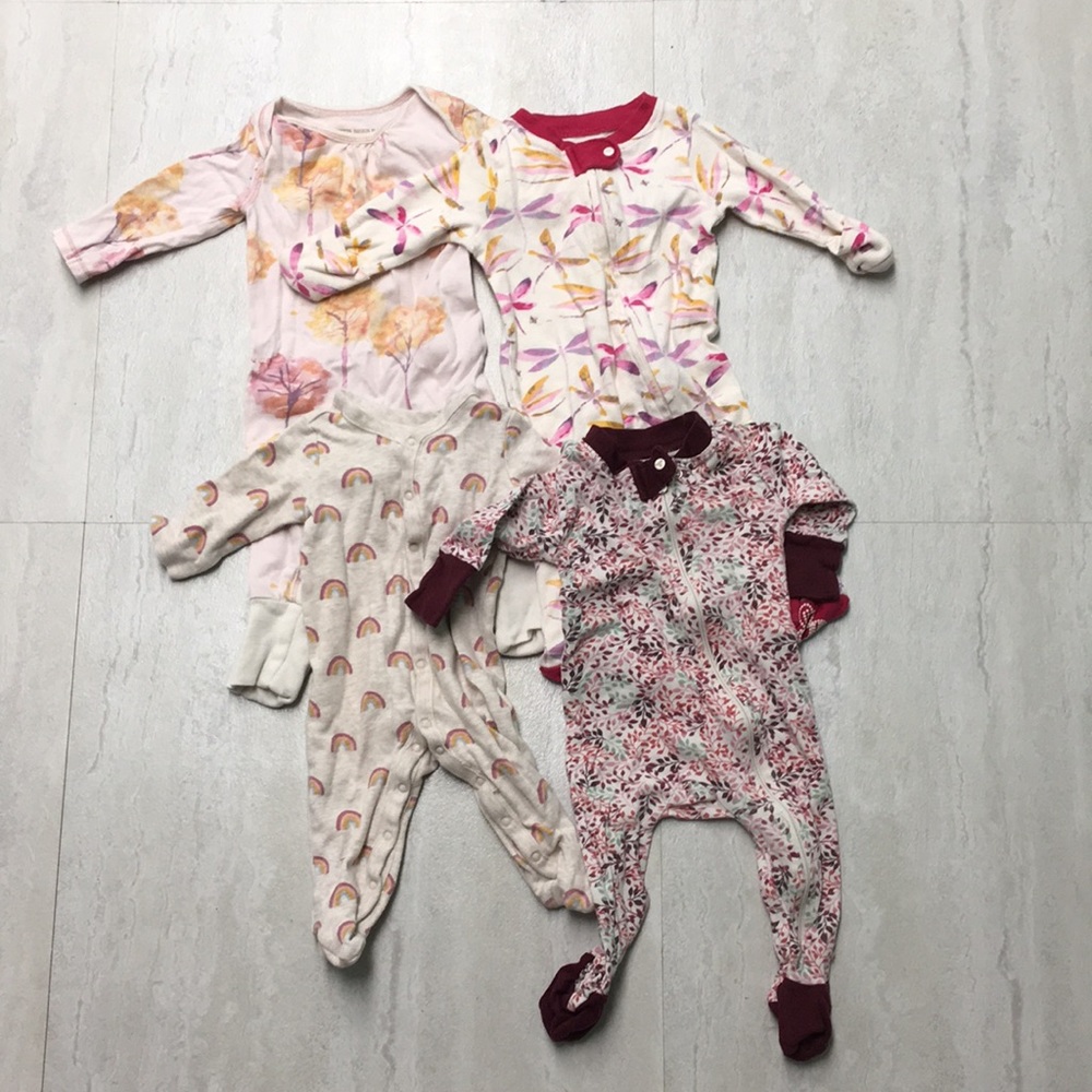 Newborn girls sleepers lot